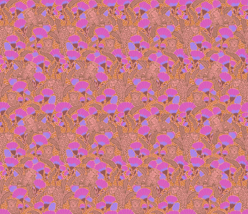 Mosaic Menagerie - Cheetah Cloth in Coral - Anna Maria Textiles (Northcott) (Pre-order: Dec 2026)