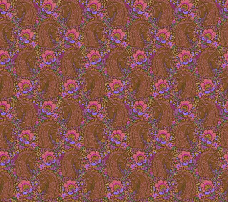 Mosaic Menagerie - Mane Event in Amber - Anna Maria Textiles (Northcott) (Pre-order: Dec 2026)