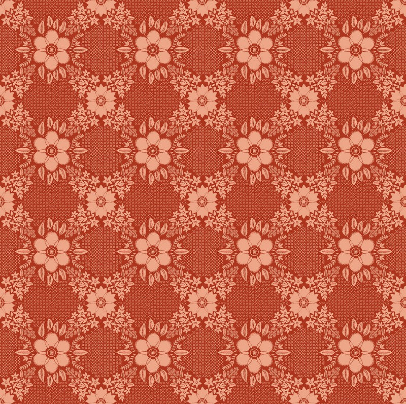 Sunseekers - Embroidery in Tomato - Anna Maria Textiles (Northcott) (Pre-order: Feb 2027)