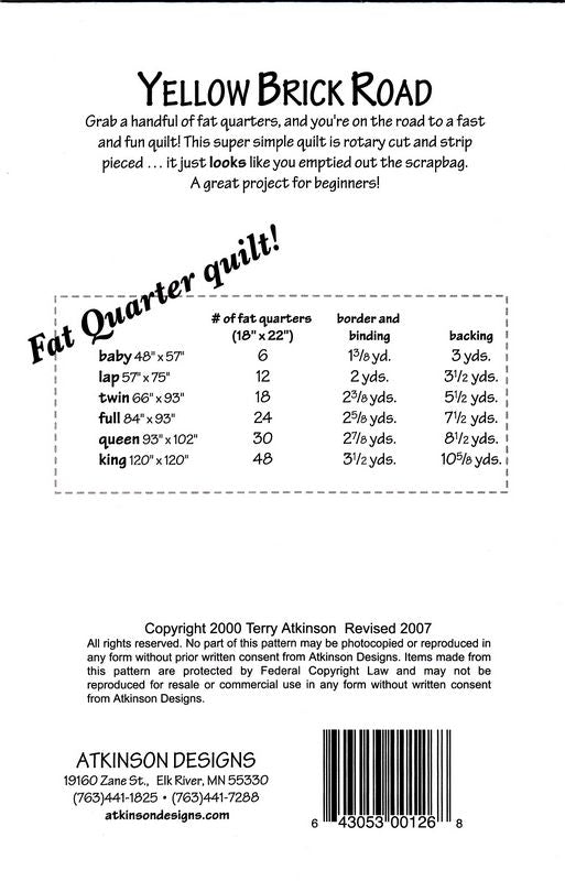 Yellow Brick Road Quilt Pattern - Atkinson Designs (Pre-order: Jun 2026)