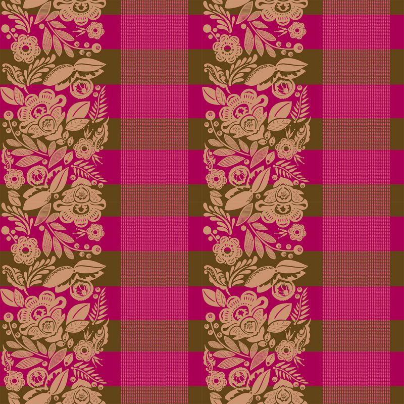 Perennial Borders 108" Wide Back - Festival in Coffee - Anna Maria Textiles (Northcott)