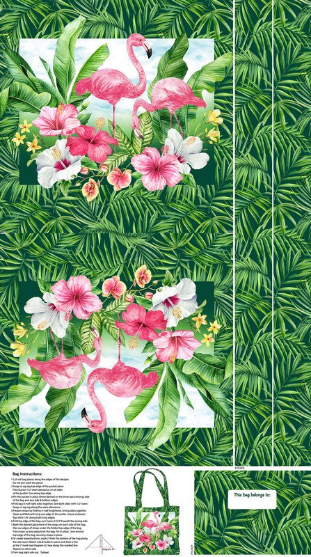 Coastal Breeze - Bag PANEL in Dark Green Multi - Northcott (Pre-order: Feb 2026)