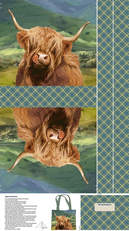 Highland Home - Bag PANEL in Green Multi - Jason Kirk - Northcott