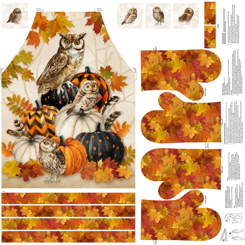 Night Owl - Apron Panel in Beige - Deborah Edwards - Northcott (Pre-order: June 2026)