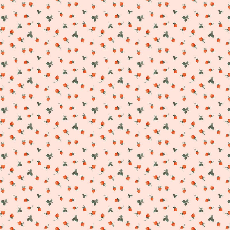 Blooming Tales CORDUROY - Strawberry in Red - Bernadett Urbanovics - FIGO (Northcott) (Pre-order: Jun 2027)