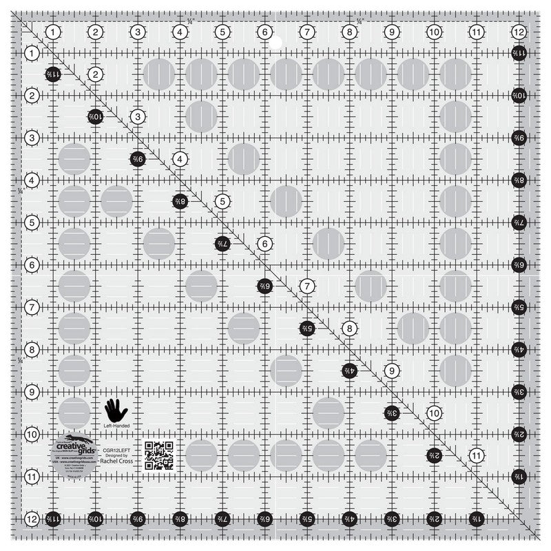Creative Grids - Left Handed 12.5 in Square Quilt Ruler (Pre-order: Aug 2026)