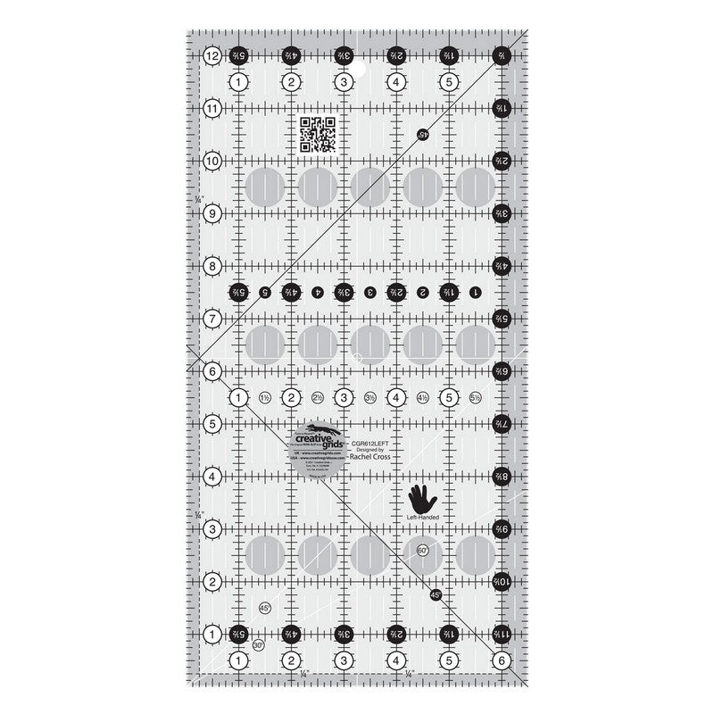 Creative Grids - Left Handed 6.5 x 12.5 Quilt Ruler (Pre-order: Jun 2026)