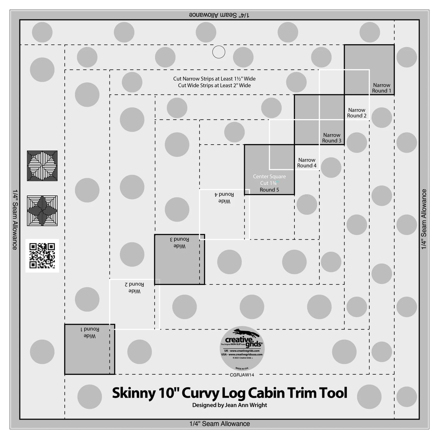Creative Grids - Skinny 10in Curvy Log Cabin Trim Tool