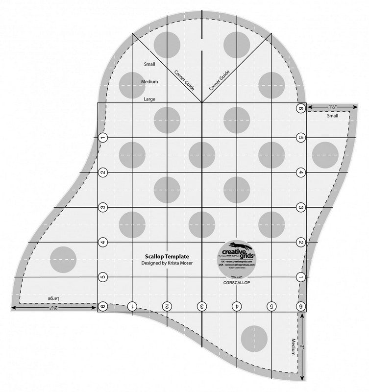 Creative Grids - Scallop Template Quilt Ruler (Pre-order: Jan 2026)
