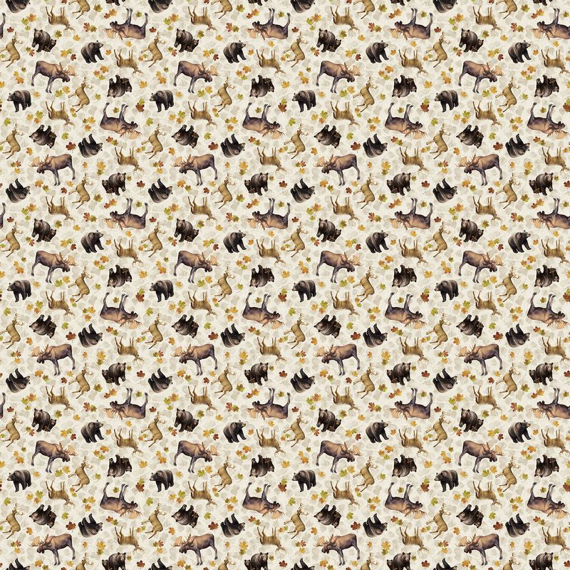 Wilderness - Tossed Animals in Beige Multi - Greg Alexander - Northcott