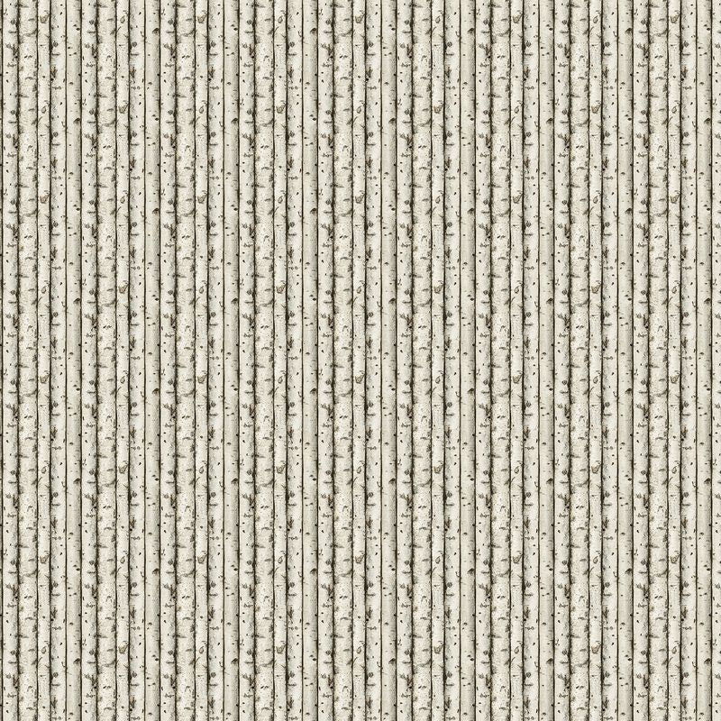 Wilderness - Birch Logs in Beige Multi - Greg Alexander - Northcott