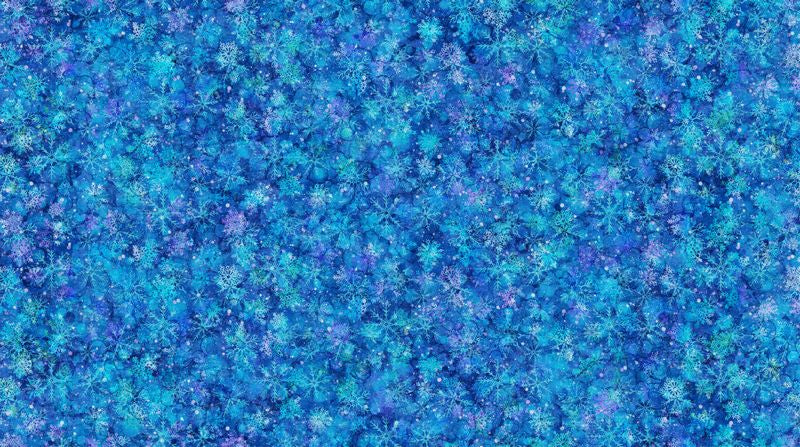 Midwinter Magic - Snowflakes in Medium Blue Multi - Deborah Edwards & Melanie Samra - Northcott