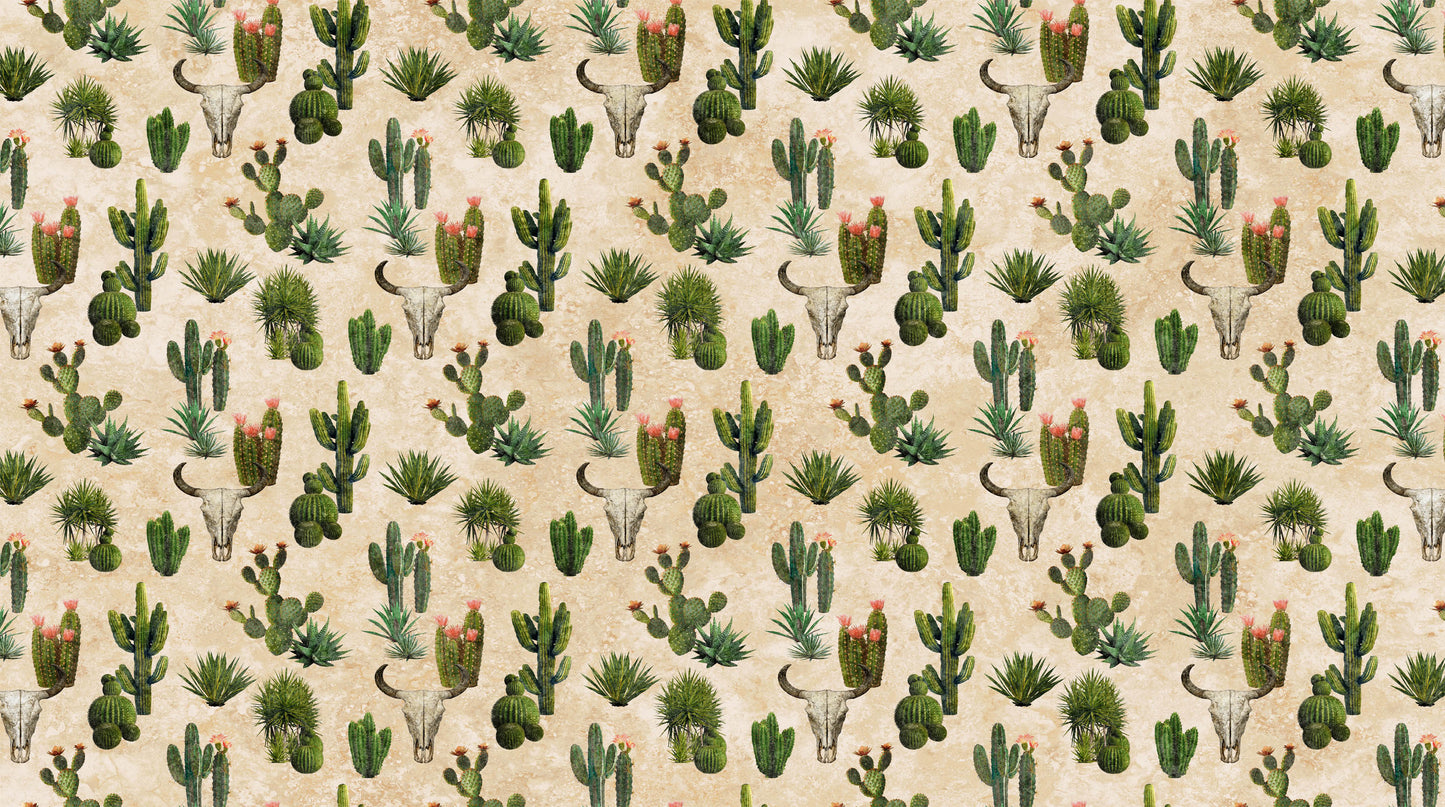 Sedona Spirit - Open Cactus in Beige Multi - Linda Ludovico - Northcott
