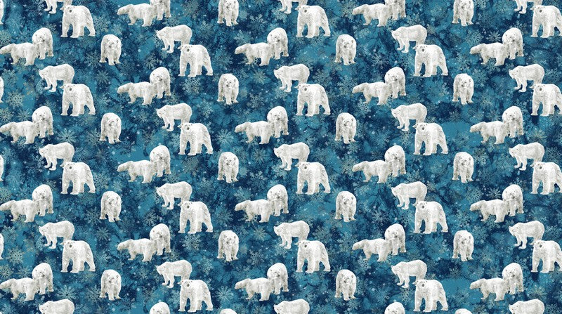 Tundra Crossing - Polar Bears in Navy - Deborah Edwards & Melanie Samra - Northcott