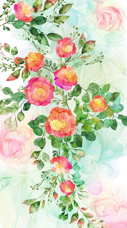 Veranda - Panel in White Multi - Deborah Edwards & Melanie Samra - Northcott