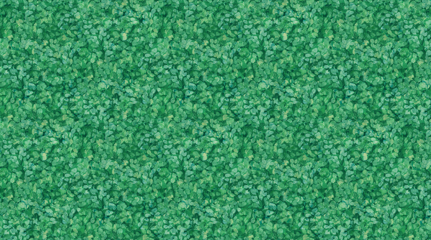 Veranda - Packed Leaves in Dark Green - Deborah Edwards & Melanie Samra - Northcott (Pre-order: Dec 2025)