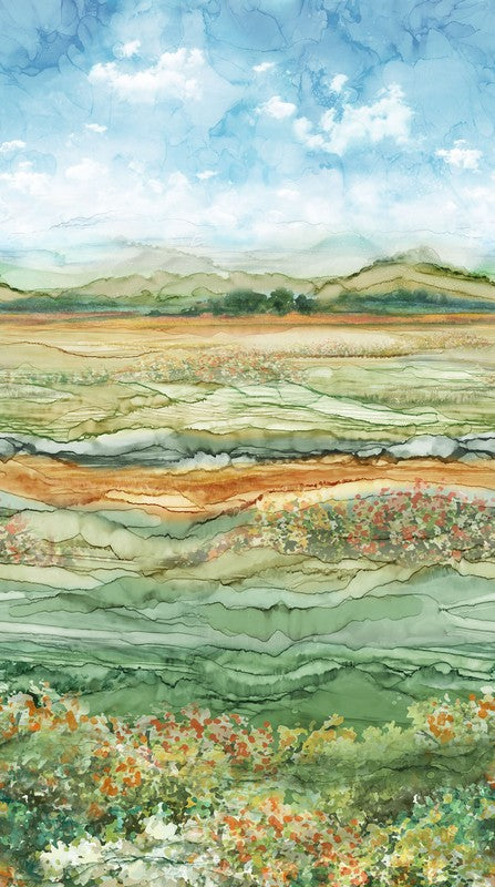 The Great Outdoors - Meadow Ombre in Green Multi - Deborah Edwards & Melanie Samra - Northcott