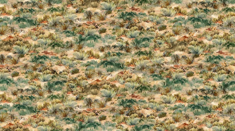 The Great Outdoors - Desert Scene in Rust Multi - Deborah Edwards & Melanie Samra - Northcott