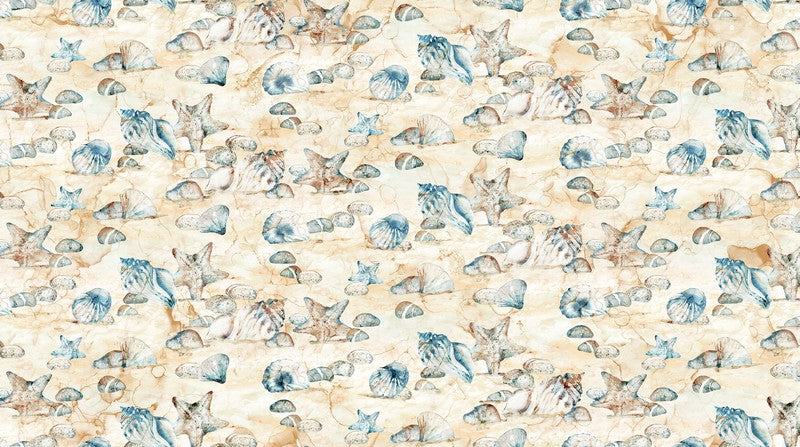 The Great Outdoors - Coastal Scene in Blue Multi - Deborah Edwards & Melanie Samra - Northcott