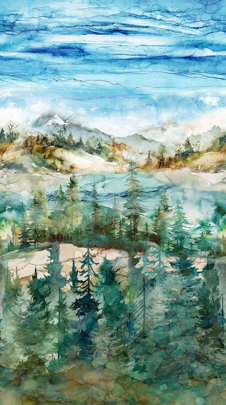 The Great Outdoors - Mountain Ombre in Teal Multi - Deborah Edwards & Melanie Samra - Northcott