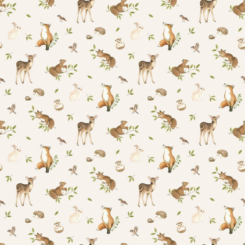 Woodland Heart - Animals in Cream Multi - Deborah Edwards & Kathryn Christenson - Northcott (Pre-order: Jan 2026)