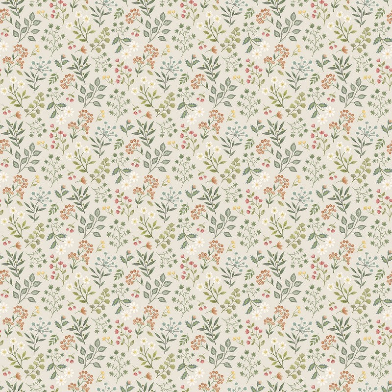 Woodland Heart - Floral in Beige Multi - Deborah Edwards & Kathryn Christenson - Northcott (Pre-order: Jan 2026)