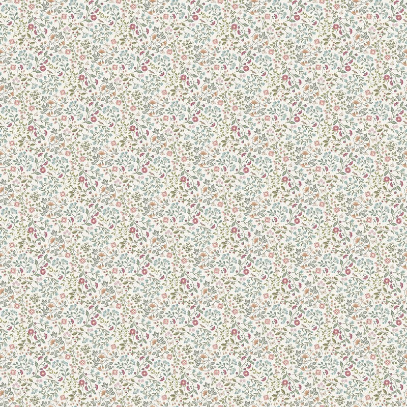 Woodland Heart - Mini Floral in Cream Multi - Deborah Edwards & Kathryn Christenson - Northcott (Pre-order: Jan 2026)