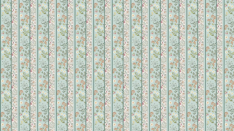 Woodland Heart - Small Stripe in Blue Multi - Deborah Edwards & Kathryn Christenson - Northcott (Pre-order: Jan 2026)