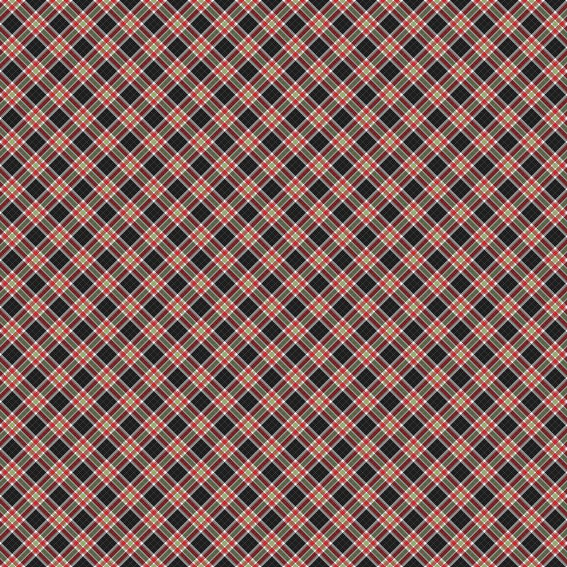 Home For Christmas - Plaid in Black - Deborah Edwards - Northcott (Pre-order: June 2026)