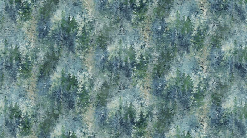 Altitude - Multi Trees in Blue - Deborah Edwards & Melanie Samra - Northcott (Pre-order: Oct 2026)
