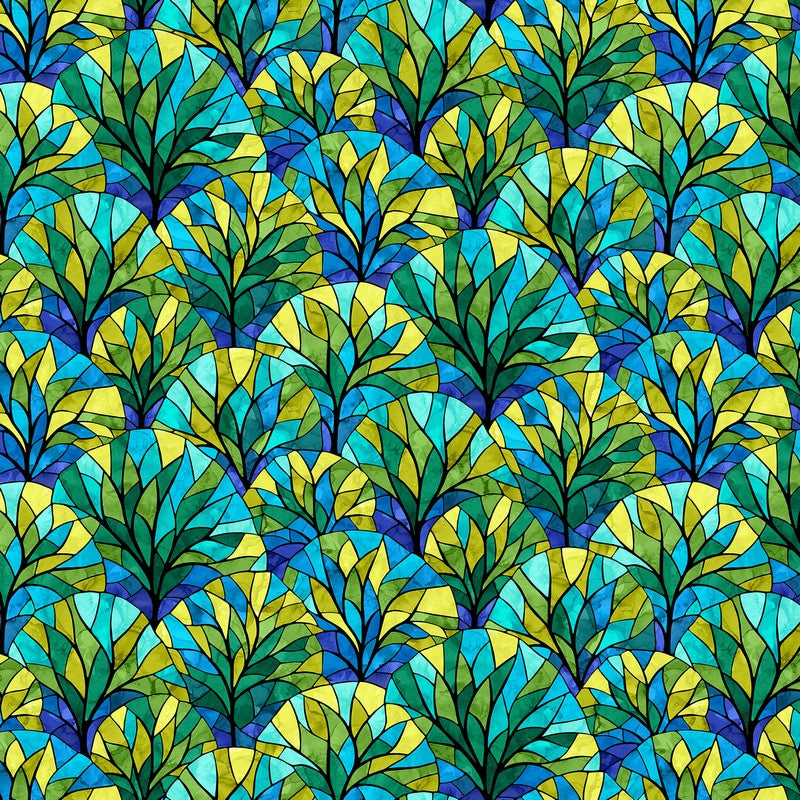 Tree of Life - Scallop in Blue - Deborah Edwards & Elena Belokrinitski - Northcott (Pre-order: Dec 2026)