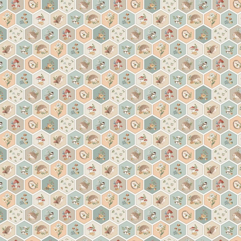 Hedgehog Hollow - Hexies in Cream - Deborah Edwards - Northcott (Pre-order: Dec 2026)