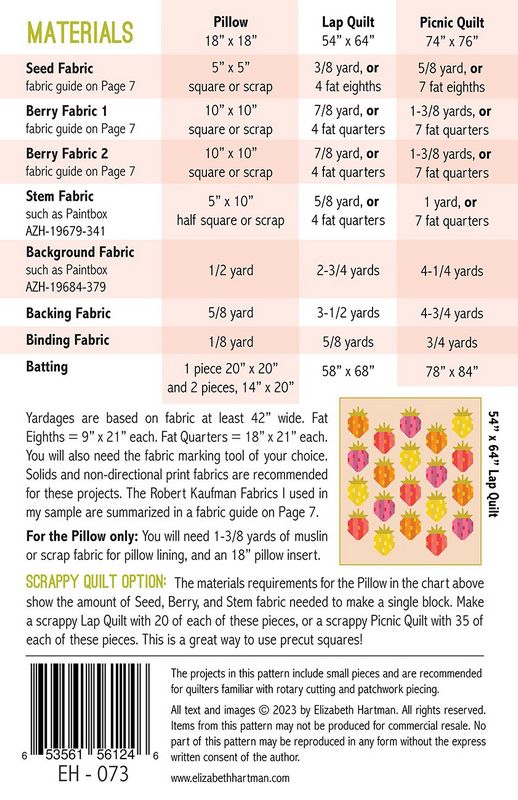 Berry Season Quilt Pattern - Elizabeth Hartman