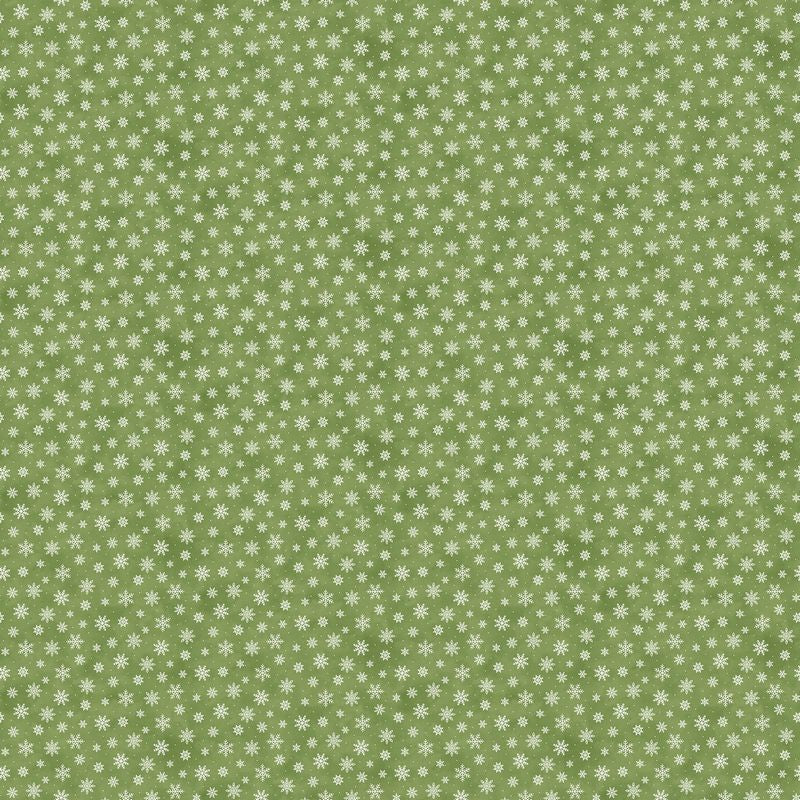 Briarwood Christmas FLANNEL - Snowflakes in Dark Green - Deborah Edwards - Northcott (Pre-order: Jun 2027)