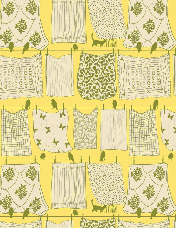 Fresh Linen Clothesline Breeze Katie O'Shea Art Gallery Fabrics Dinkydoo Fabrics