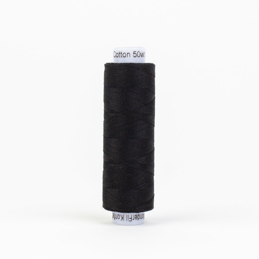 Konfetti - Black - Cotton 50wt 220yd (200m) - WonderFil Specialty Threads