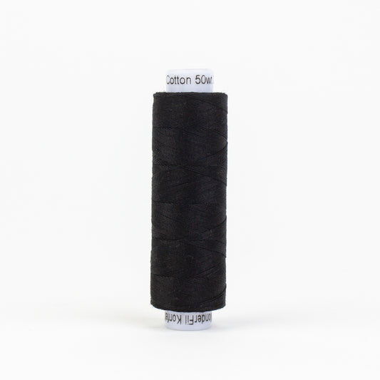 Konfetti - Black - Cotton 50wt 200yd (200m) - WonderFil Threads (Pre-order: June 2024)