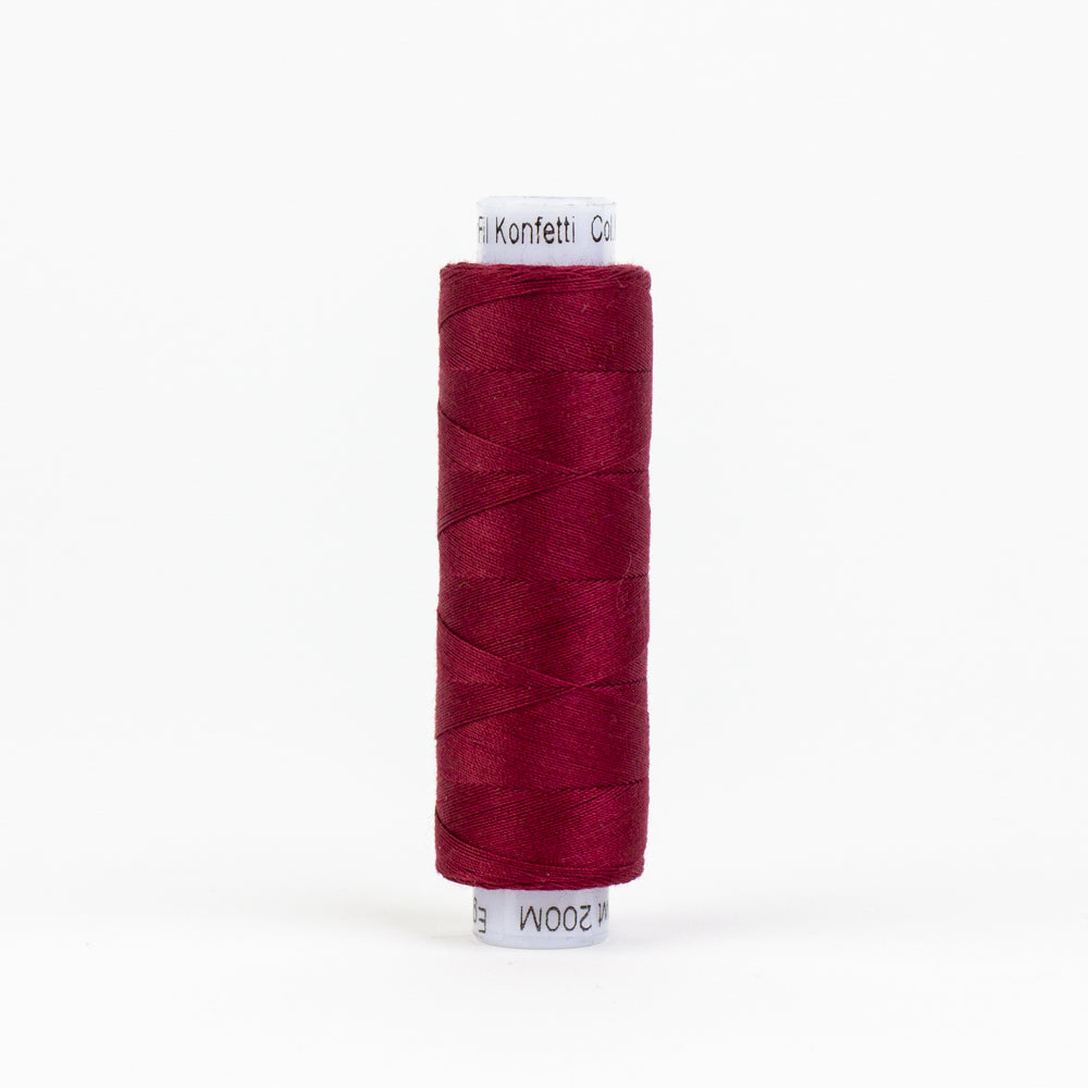 Konfetti - Burgundy - Cotton 50wt 220yd (200m) - WonderFil Specialty Threads (Pre-order: Feb 2026)