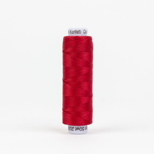 Konfetti - Christmas Red - Cotton 50wt 200yd (200m) - WonderFil Threads (Pre-order: June 2024)
