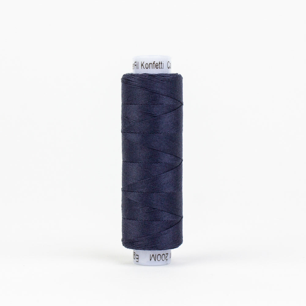 Konfetti - Dark Navy - Cotton 50wt 220yd (200m) - WonderFil Specialty Threads (Pre-order: Aug 2026)