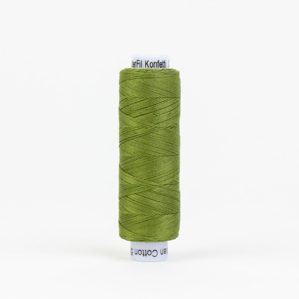 Konfetti - Olive Green - Cotton 50wt 220yd (200m) - WonderFil Specialty Threads (Pre-order: Feb 2026)
