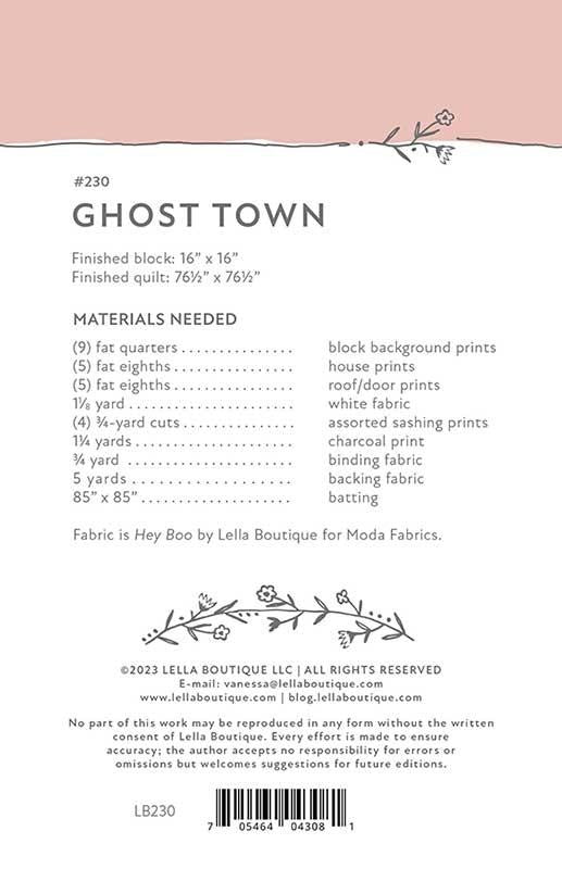Hey Boo - Ghost Town Quilt Pattern - Lella Boutique - Moda (Pre-order: May 2024)