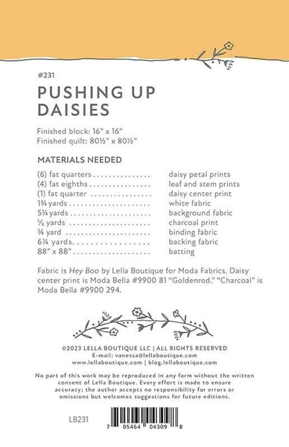 Hey Boo - Pushing Up Daisies Quilt Pattern - Lella Boutique - Moda (Pre-order: May 2024)