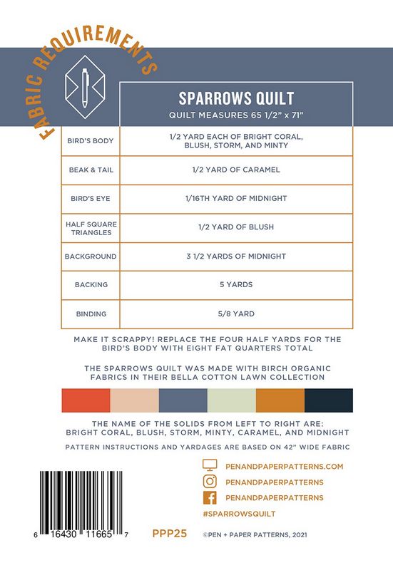 Sparrows Quilt Pattern - Pen & Paper Patterns (Pre-order: Mar 2026)