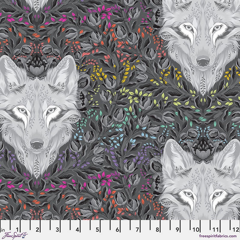 Graywork - Wolf of Pink Street in Carbon - Tula Pink - Free Spirit