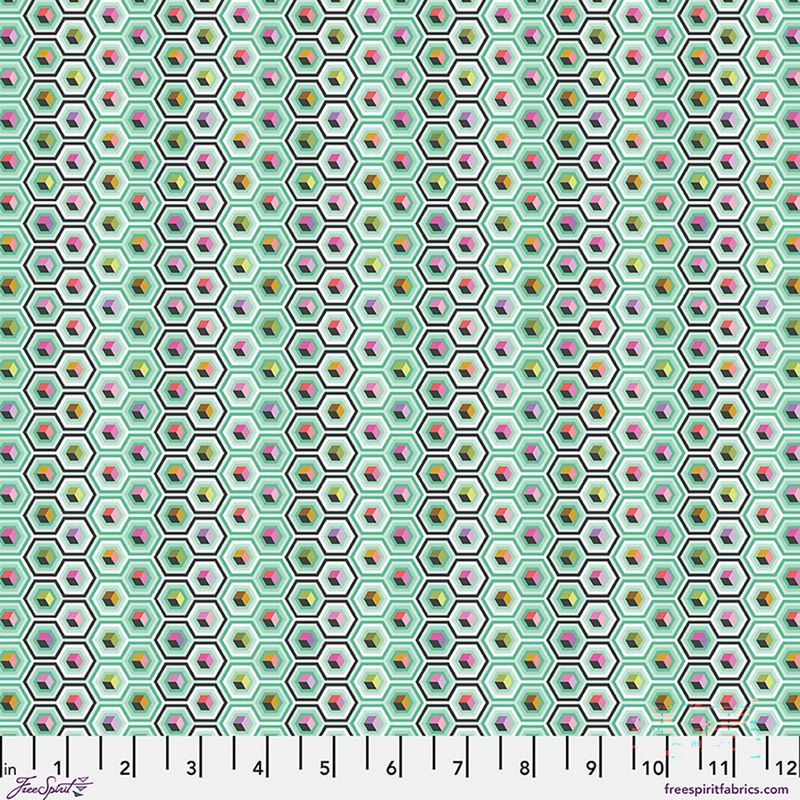 Prince Charming Deja Vu - Hexbox in Sweetmint - Tula Pink - Free Spirit (Pre-order: Aug 2026)