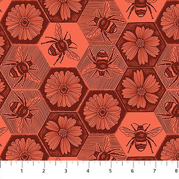 Indelible Ink - Busy Coral (AMT1005-38V) - Anna Maria - Northcott - Full Bolt (10m)