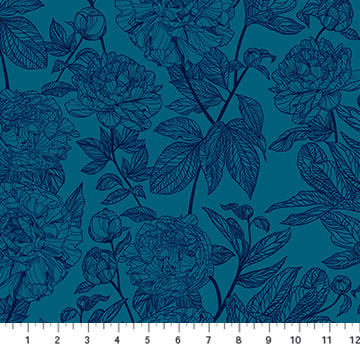 Indelible - Peony Ocean (AMT1003-47L) - Anna Maria - Northcott - Full Bolt (10m)