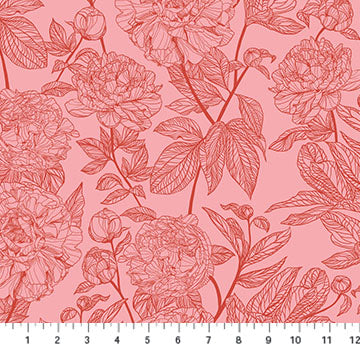 Indelible - Peony Rouge (AMT1003-23V) - Anna Maria - Northcott - Full Bolt (10m)