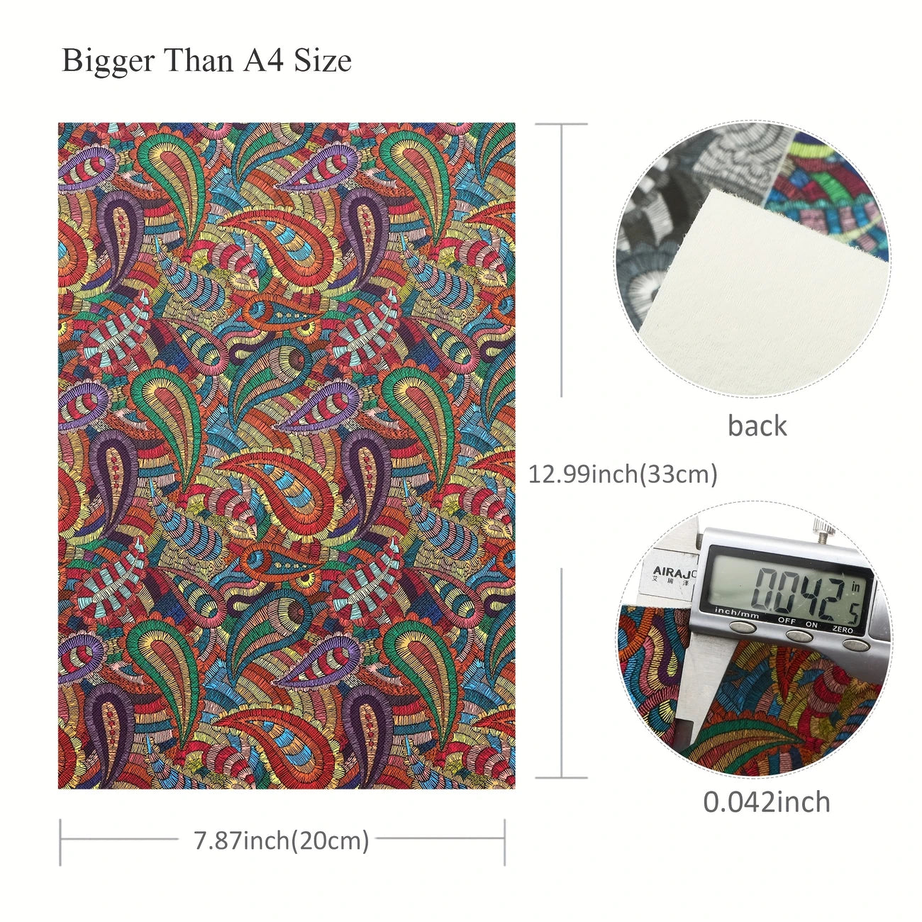 Faux Leather - Playful Paisley (5pc) (7.9" x 13")